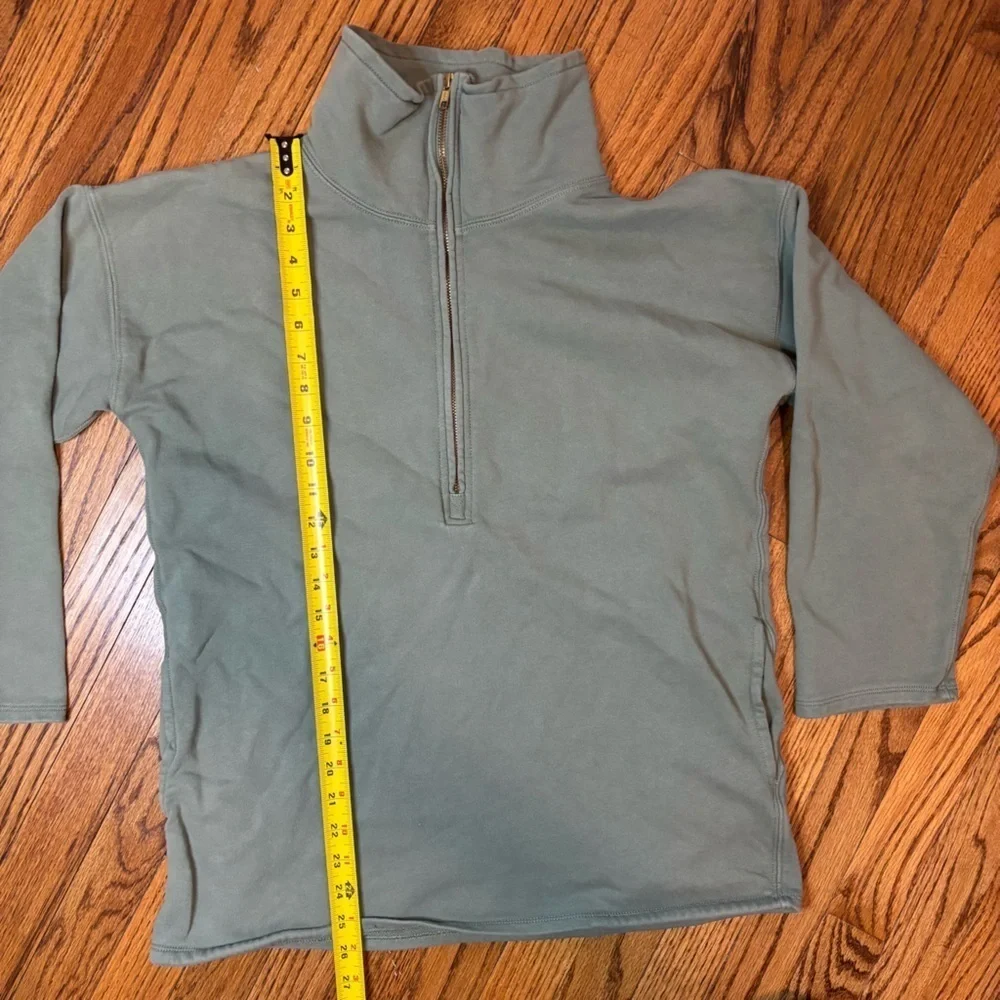 Women’s J. Crew Oversized Sage Green Half-zip, size: XS